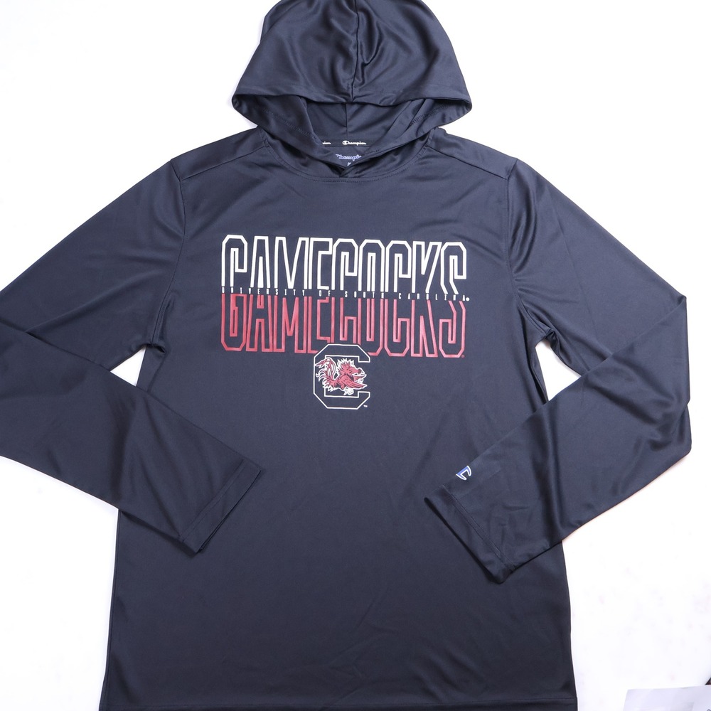 Champion Mens South Carolina Gamecocks Hooded Long Sleeve Shirt Black Size M - Picture 2 of 9